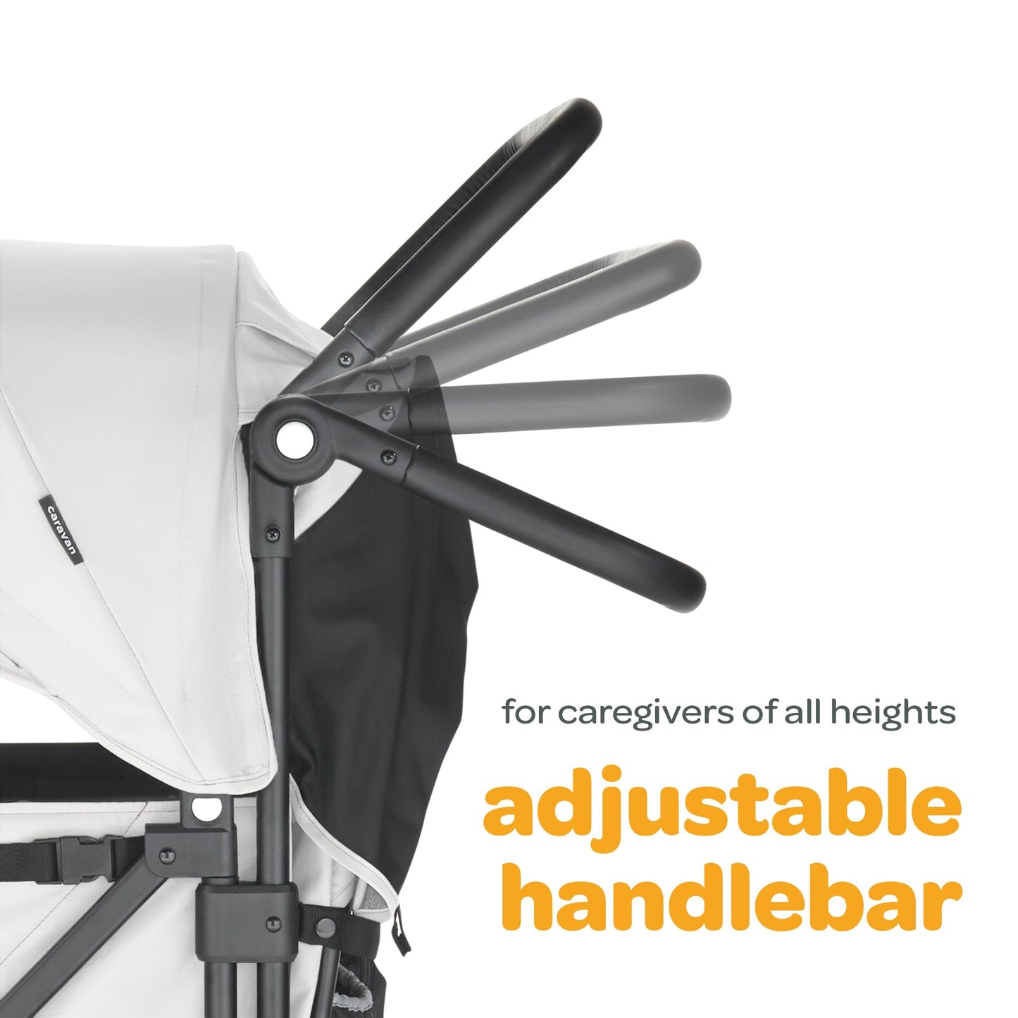 Larktale Caravan Quad Stroller, 4-Seater Wagon, 214 lb Capacity, Avalon Gray