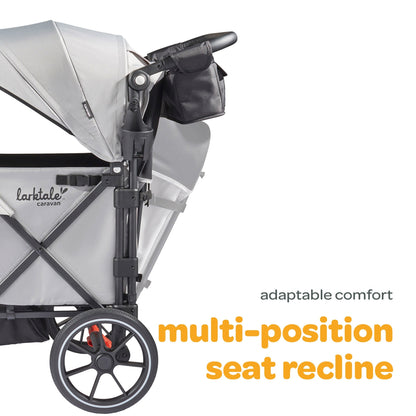Larktale Caravan Quad Stroller, 4-Seater Wagon, 214 lb Capacity, Avalon Gray