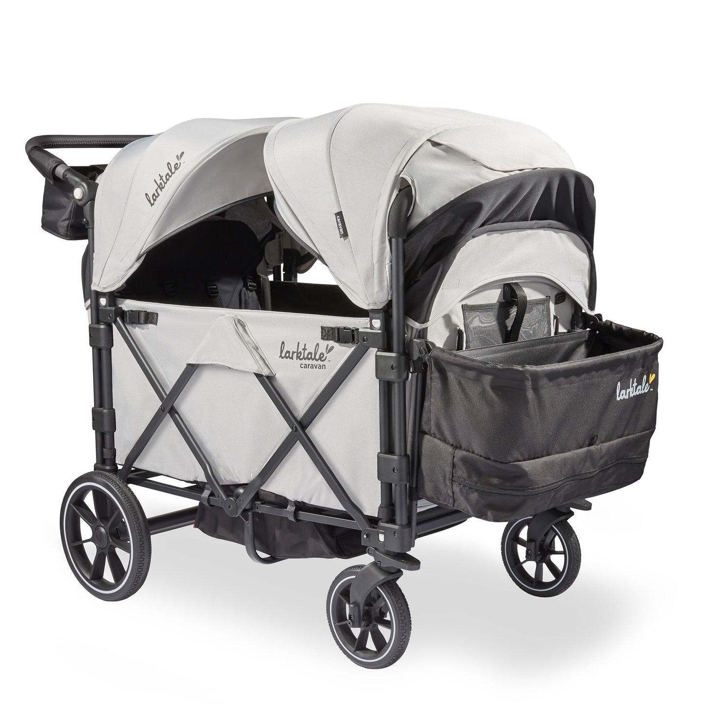 Larktale Caravan Quad Stroller, 4-Seater Wagon, 214 lb Capacity, Avalon Gray