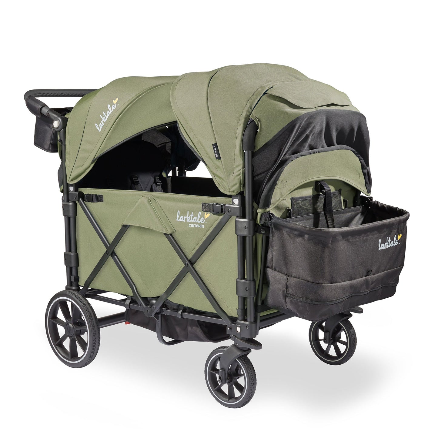 Larktale Caravan Quad Stroller, 4-Seater Wagon, 214 lb Capacity, Chelsea Green