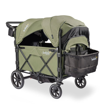 Larktale Caravan Quad Stroller, 4-Seater Wagon, 214 lb Capacity, Chelsea Green