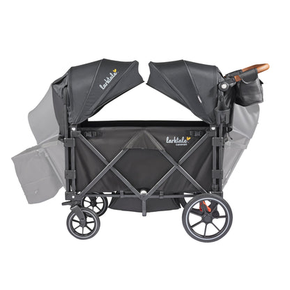 Larktale Caravan Quad Stroller, 4-Seater Wagon, 214 lb Capacity, Byron Black
