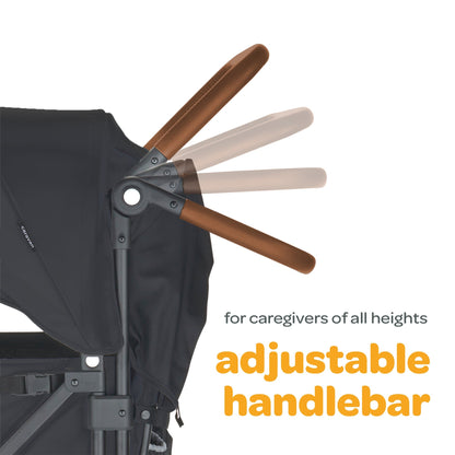 Larktale Caravan Quad Stroller, 4-Seater Wagon, 214 lb Capacity, Byron Black