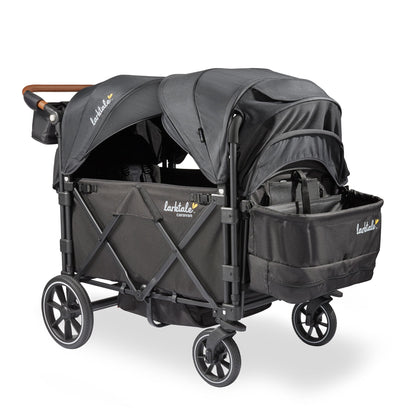 Larktale Caravan Quad Stroller, 4-Seater Wagon, 214 lb Capacity, Byron Black