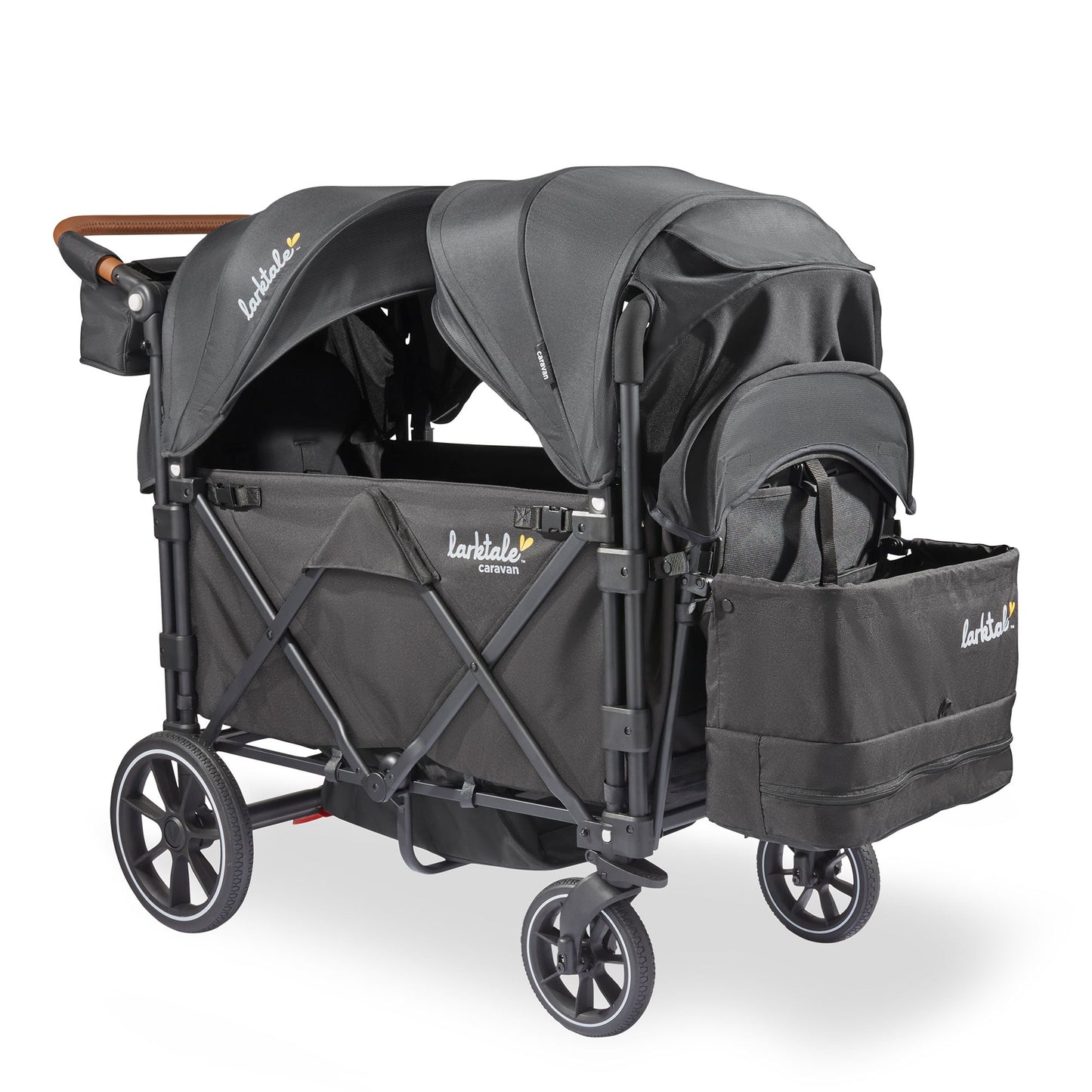 Larktale Caravan V3 Stroller, 2-Seater Kids Wagon, 207 lb Capacity, Byron Black