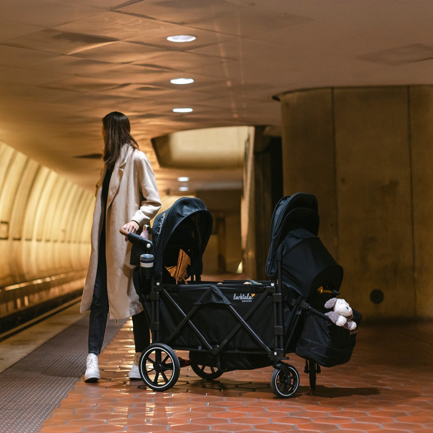 Larktale Caravan V3 Stroller, 2-Seater Kids Wagon, 207 lb Capacity, Byron Black