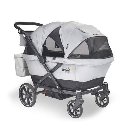 Larktale Caravan Coupe V2 Compact Stroller, Reclining 2-Seat Wagon, Gray/Black