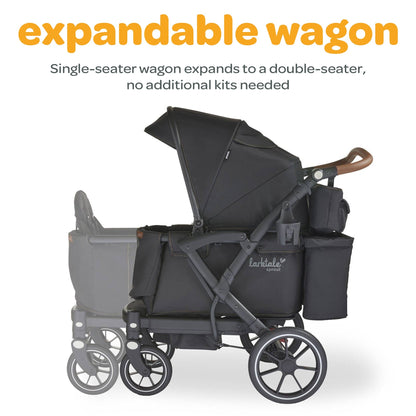 Larktale Sprout V2 Adjustable Stroller 2 Seater Wagon, 120 lb Capacity, Black