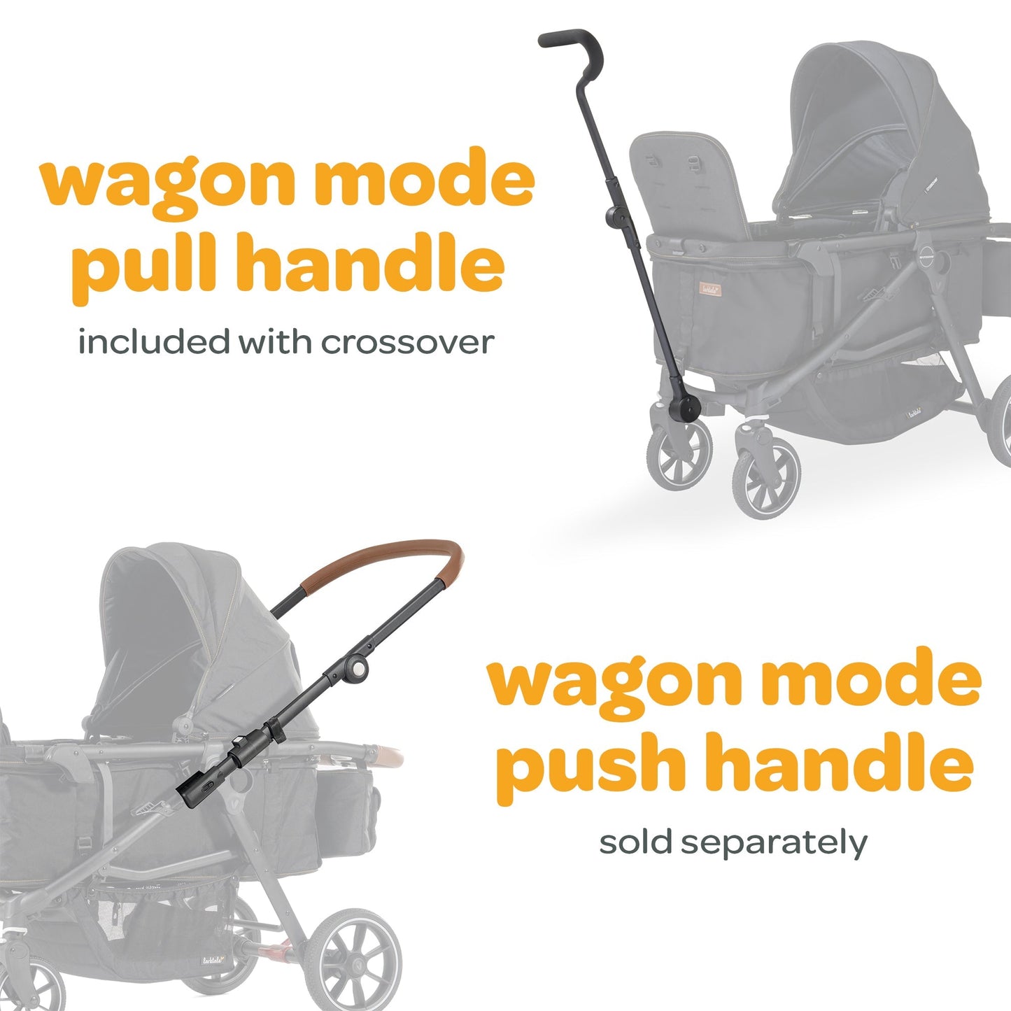 Larktale Crossover V2 All-In-One Stroller 2 Seater Wagon, 120 lb Capacity, Gray