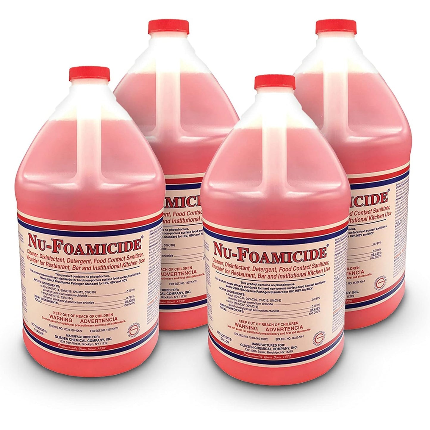 Glissen Nu-Foamicide Cleaner Concentrate, Industrial & Commercial, 1 Gal, 300048