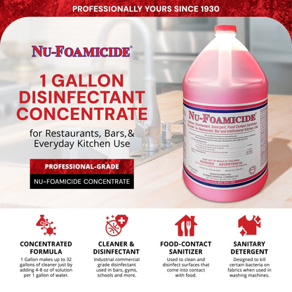 Glissen Nu-Foamicide Cleaner Concentrate, Industrial & Commercial, 1 Gal, 300048