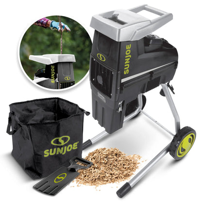 Sun Joe Silent Wood Chipper Shredder, 15 Amp Machine with 1.7" Diameter, CJ603E