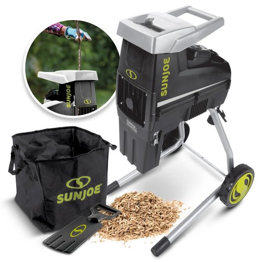 Sun Joe Silent Wood Chipper Shredder, 15 Amp Machine with 1.7" Diameter, CJ603E