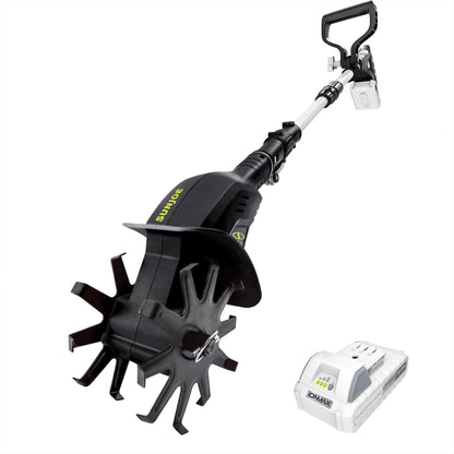 Sun Joe 24V Cordless Garden Tiller & Cultivator, 6" Dual Blades, 24V-TLR-LTE-A