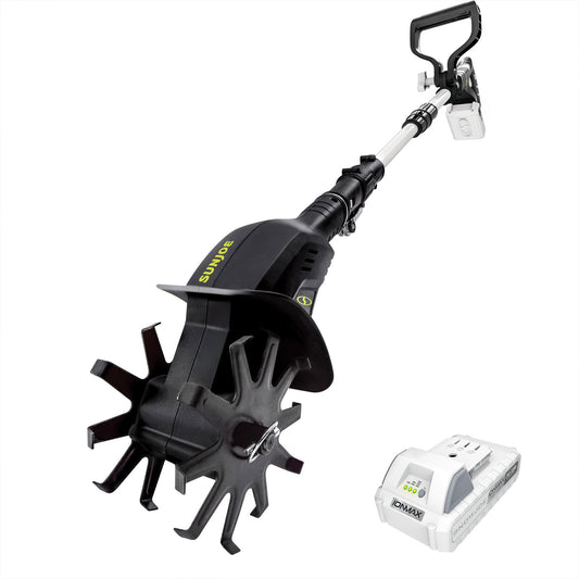 Sun Joe 24V Cordless Garden Tiller & Cultivator, 6" Dual Blades, 24V-TLR-LTE-A