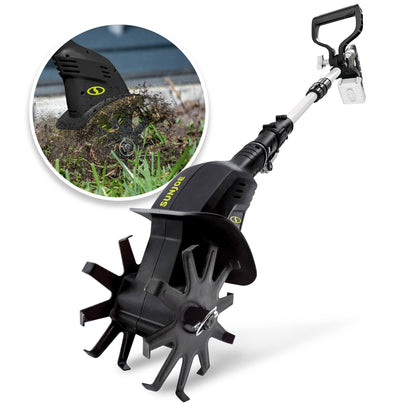 Sun Joe 24V Cordless Garden Tiller & Cultivator, 6" Dual Blades, 24V-TLR-LTE-A