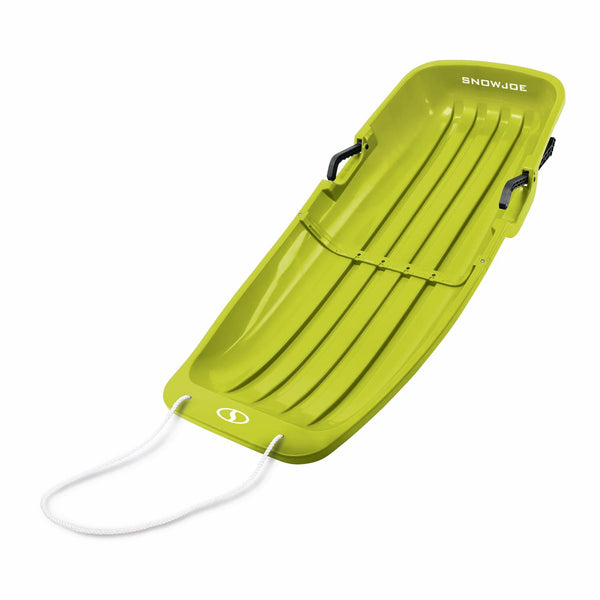 Snow Joe Plastic Snow Sled, 48” Sledding Toboggan Board w/ Handles, SJ-SLD48-GRN
