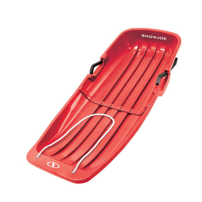 Snow Joe Plastic Snow Sled, 48” Sledding Toboggan Board w/ Handles, SJ-SLD48-RED