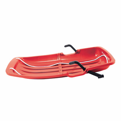 Snow Joe Plastic Snow Sled, 48” Sledding Toboggan Board w/ Handles, SJ-SLD48-RED