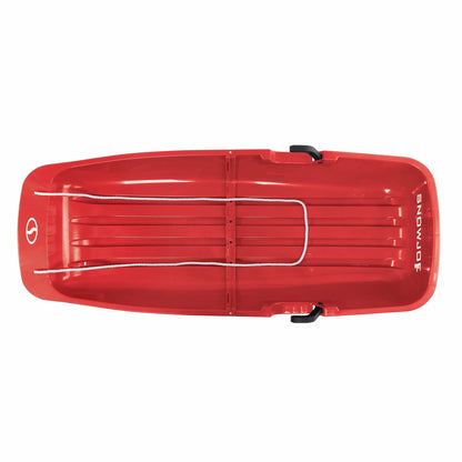 Snow Joe Plastic Snow Sled, 48” Sledding Toboggan Board w/ Handles, SJ-SLD48-RED