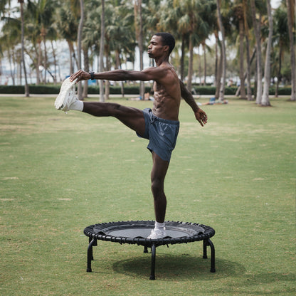 JumpSport 550 PRO CE Workout Rebounder for Adults, 44" Fitness Trampoline, Black