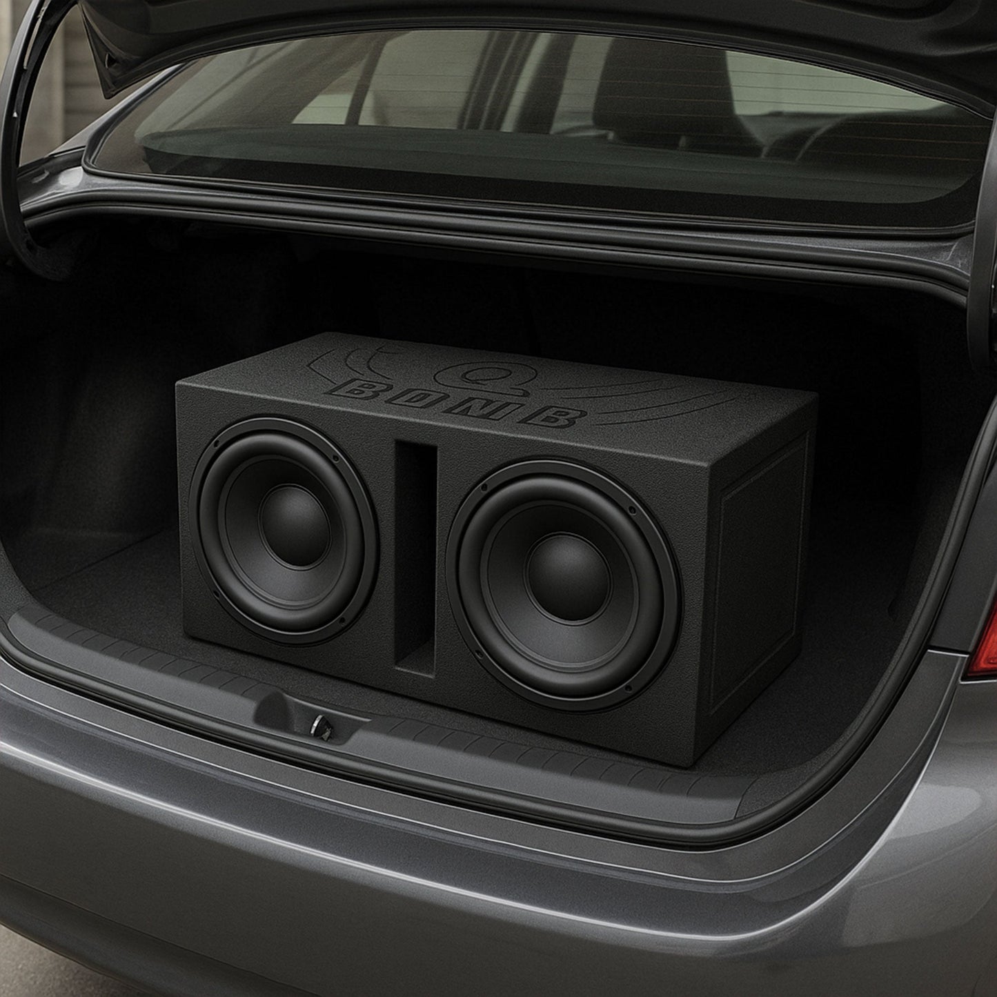 Q Power QBOMB15V Dual 15" Vented Port Subwoofer Sub Box w/ Bedliner Spray - Find Fresh Goods