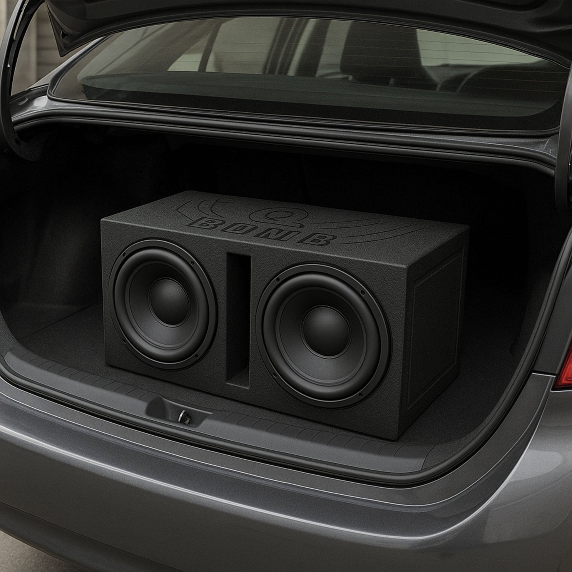 Q Power QBOMB15V Dual 15" Vented Port Subwoofer Sub Box w/ Bedliner Spray - Find Fresh Goods