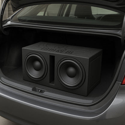 Q Power QBOMB15V Dual 15" Vented Port Subwoofer Sub Box w/ Bedliner Spray - Find Fresh Goods