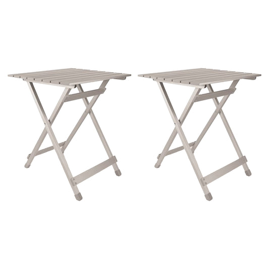 Camco 2 Pack Large Durable Aluminum Fold Away Design Multi Use Outdoor Sidetable