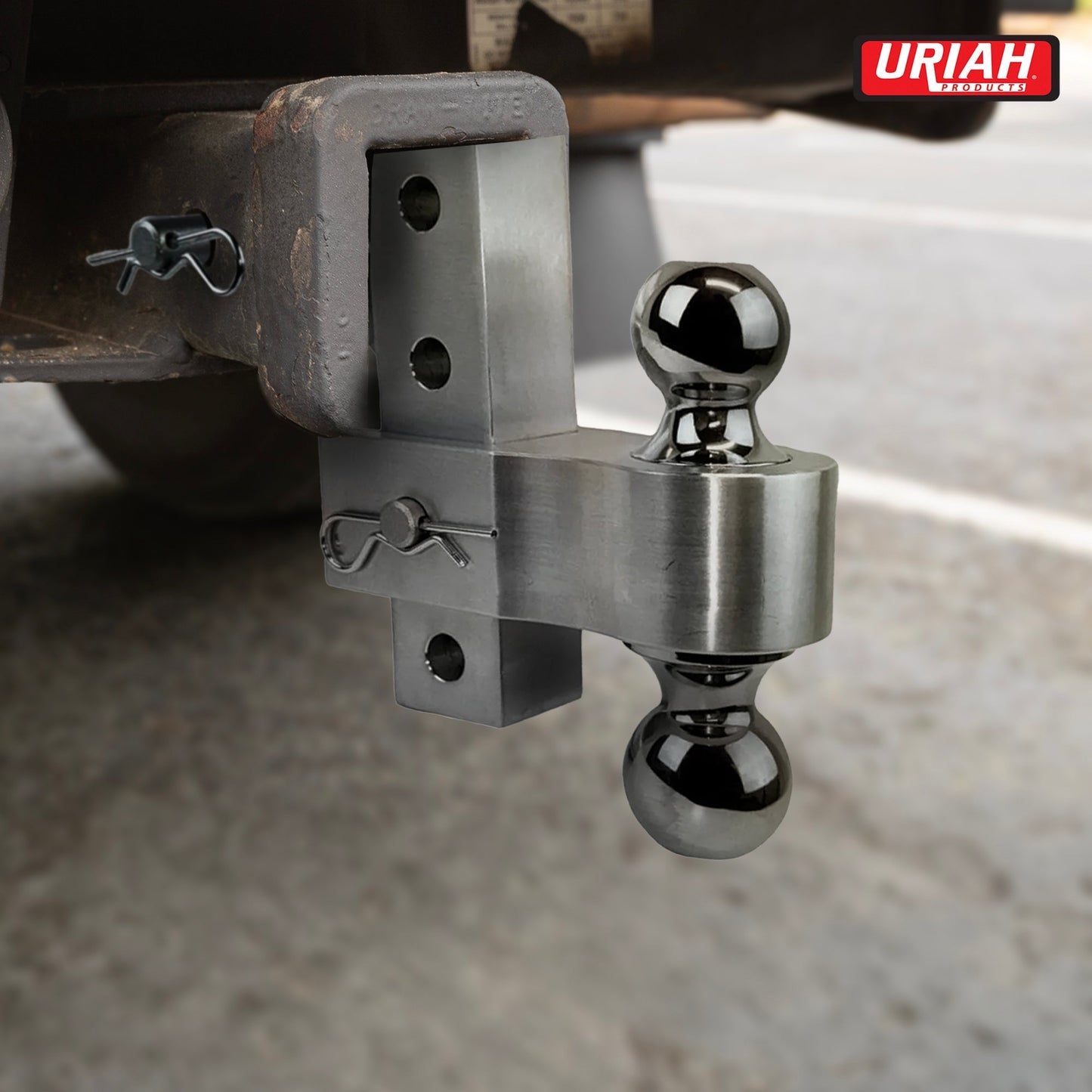 Uriah Products Adjustable Aluminum Hitch Mount with 2" & 2.31" Balls, Silver - Find Fresh Goods