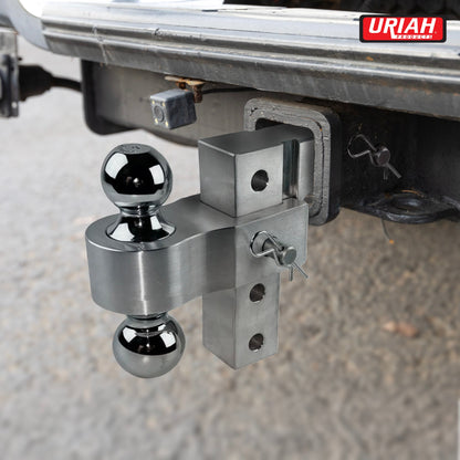 Uriah Products Adjustable Aluminum Hitch Mount with 2" & 2.31" Balls, Silver - Find Fresh Goods
