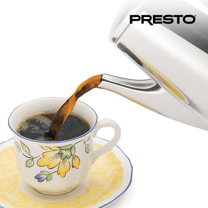 Presto Stainless Steel Coffee Maker, 12 Cup Robust Percolator Coffee, Silver