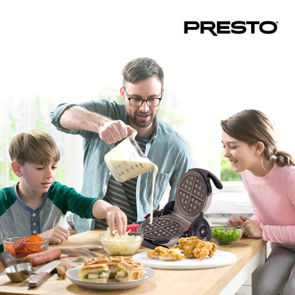 Presto FlipSide Belgian Waffle Maker, Ceramic Kitchen Appliance, 7 Inch, Black