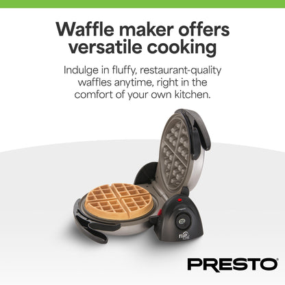 Presto FlipSide Belgian Waffle Maker, Ceramic Kitchen Appliance, 7 Inch, Black
