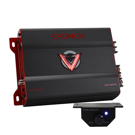 Crunch 2725W Mono block Subwoofer Car Audio Amp, Adjustable Crossover, Bass Knob - Find Fresh Goods