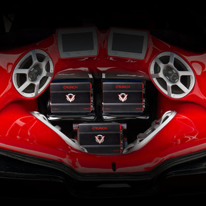 Crunch 2725W Mono block Subwoofer Car Audio Amp, Adjustable Crossover, Bass Knob - Find Fresh Goods