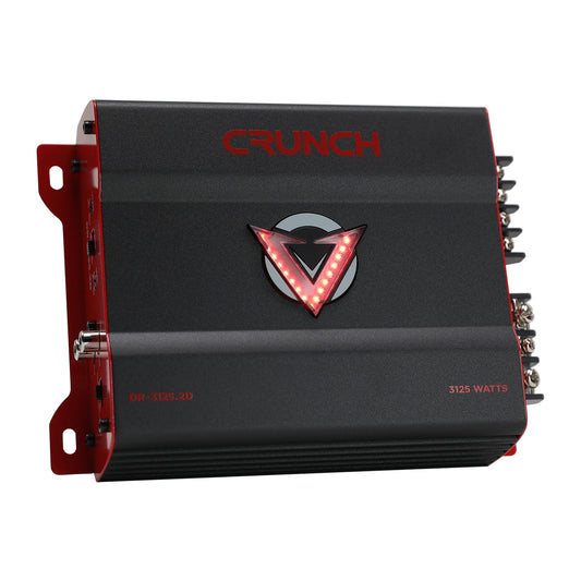 Crunch 3125W 2 Channel Subwoofer Car Audio Amp, Adjustable Crossovers, Bass Knob - Find Fresh Goods