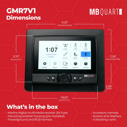 MB Quart Portable Touchscreen Car Stereo Audio System for Boat & UTV, Black - Find Fresh Goods