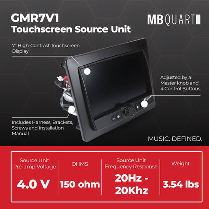 MB Quart Portable Touchscreen Car Stereo Audio System for Boat & UTV, Black - Find Fresh Goods