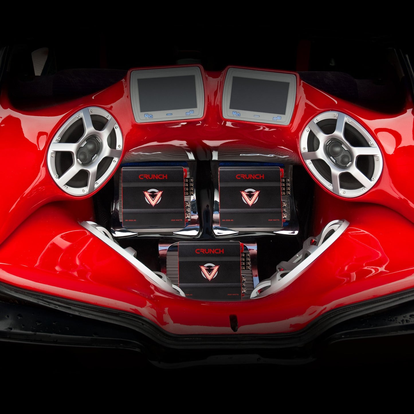 Crunch 2525W 4 Channel Subwoofer Car Audio Amp, Adjustable Crossovers, Bass Knob - Find Fresh Goods