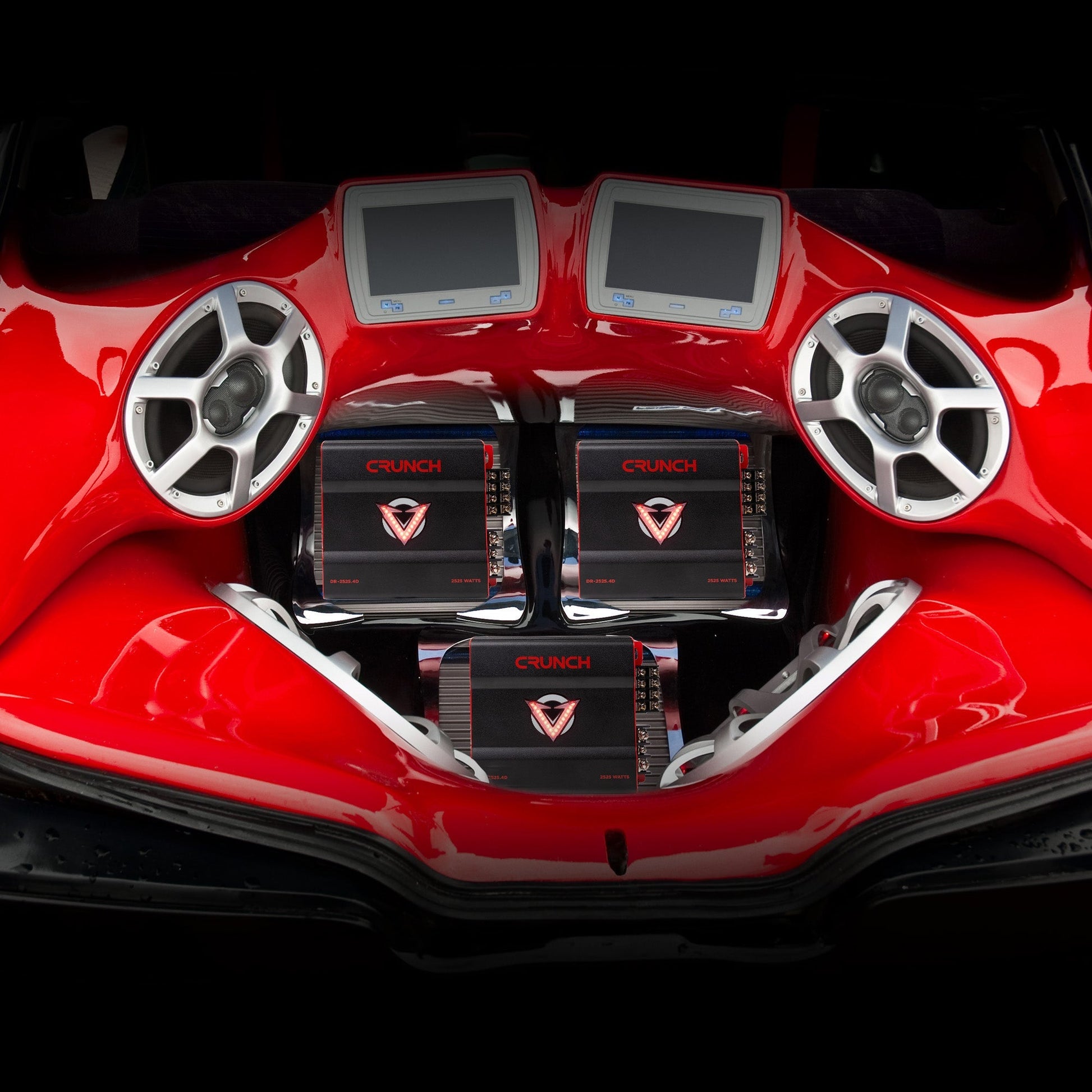 Crunch 2525W 4 Channel Subwoofer Car Audio Amp, Adjustable Crossovers, Bass Knob - Find Fresh Goods