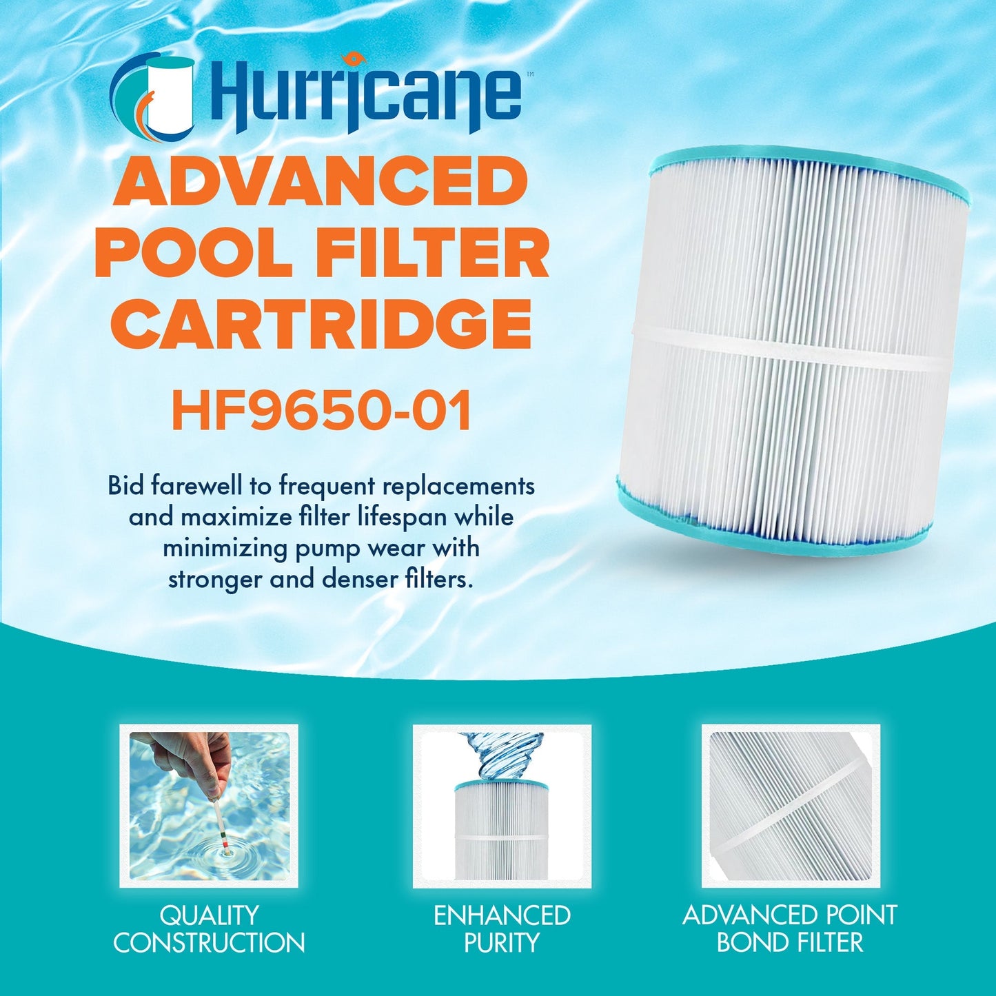 Hurricane Filters HF9650-01 Advanced Pool & Spa Filter Cartridge Replacement