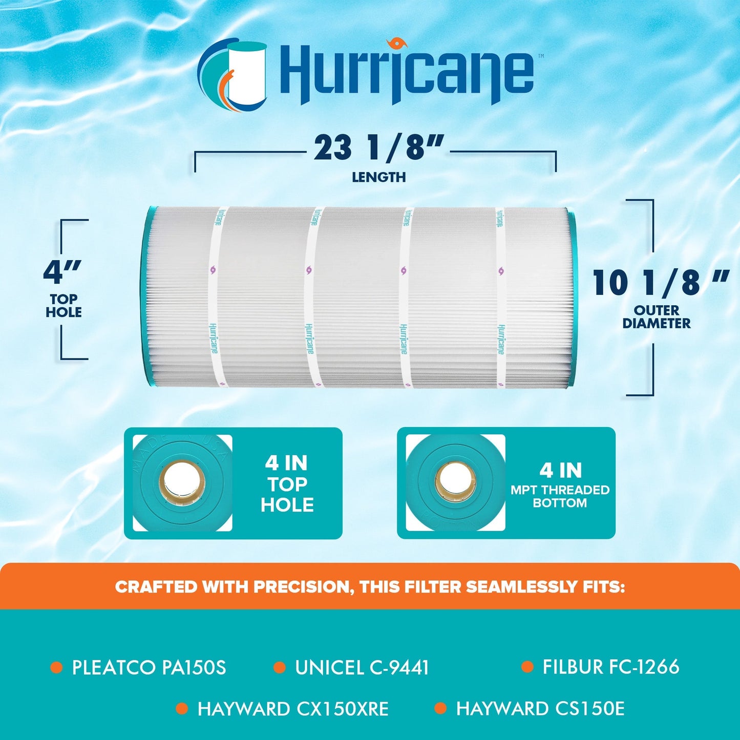 Hurricane Filters HF9441-01 Advanced Pool and Spa Cartridge Filter Replacement