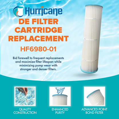Hurricane Filters HF6980-01 DE Filter Cartridge Replacement for Pools and Spas