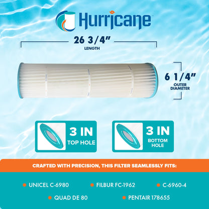 Hurricane Filters HF6980-01 DE Filter Cartridge Replacement for Pools and Spas