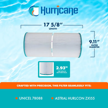 Hurricane Replacement Spa Filter Cartridge for Unicel and Astral Hurlcon ZX155