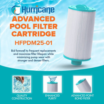 Hurricane Filters HFPDM25-01 Advanced Pool and Spa Cartridge Filter Replacement