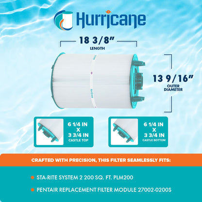 Hurricane Filters HF-STR2-200-01 Advanced Pool, Spa Cartridge Filter Replacement