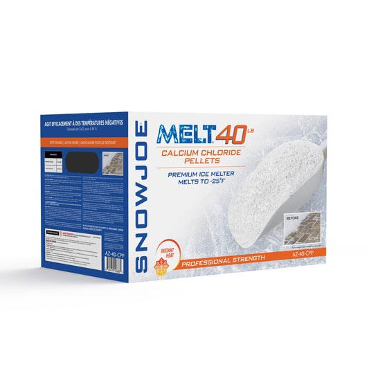 Snow Joe Ice Melt Calcium Chloride Blend, 40 lb (Packaging May Vary), AZ-40-CPP