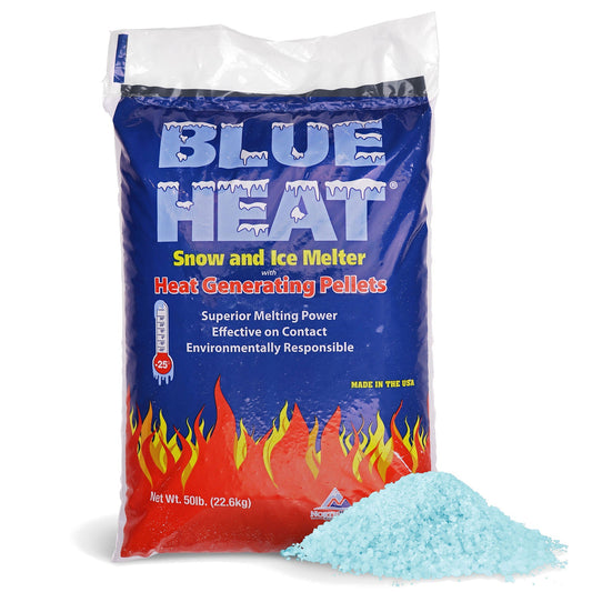 Blue Heat Ice Melt Pellets Deicer and Snow Removal for Driveway, 50 Pounds, BH50